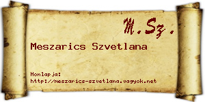 Meszarics Szvetlana névjegykártya